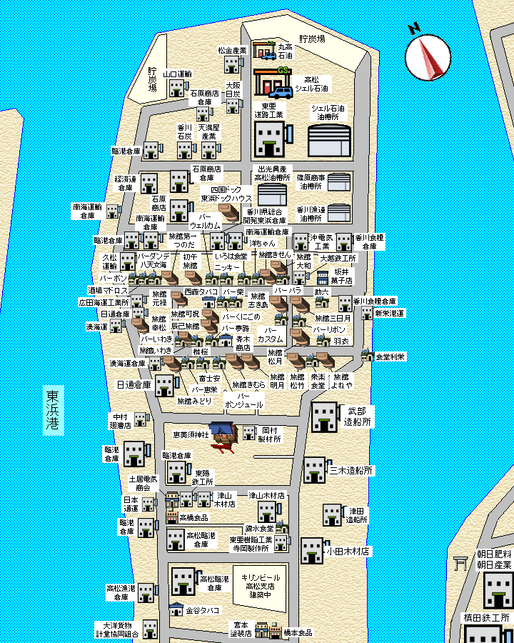 1965年の高松トルコ風呂MAP