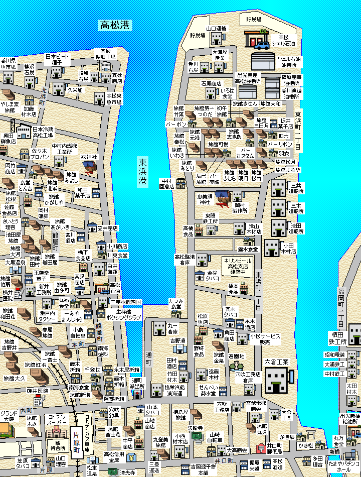 1965年の城東町周辺の地図